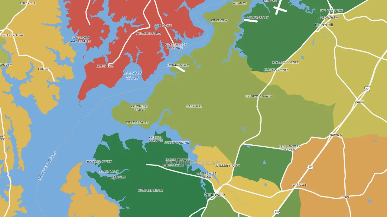 Newtown, MD Map of Vandalism Rates