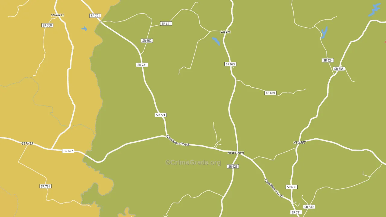 Newtown, VA Map of Vandalism Rates