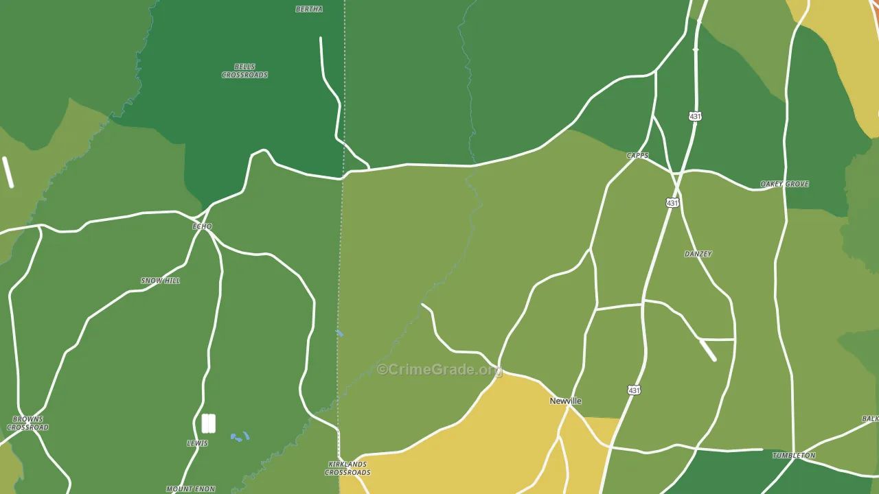 Newville, AL Map of Vandalism Rates