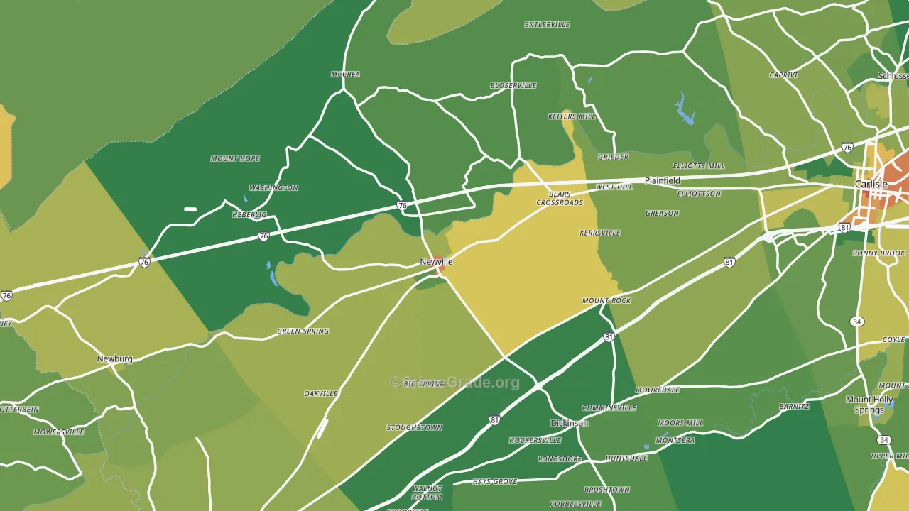 Newville, PA Map of Vandalism Rates
