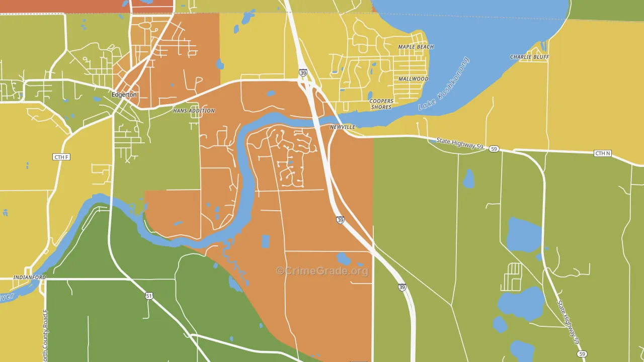 Newville, WI Map of Vandalism Rates