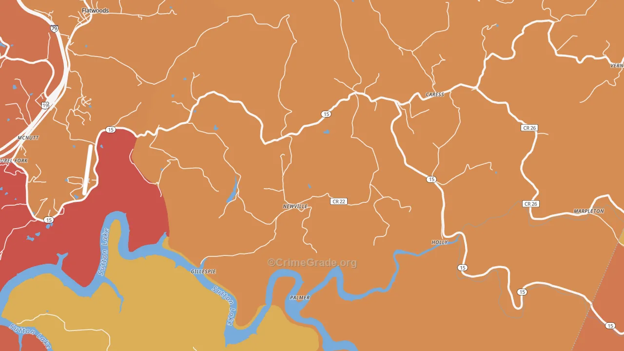 Newville, WV Map of Vandalism Rates