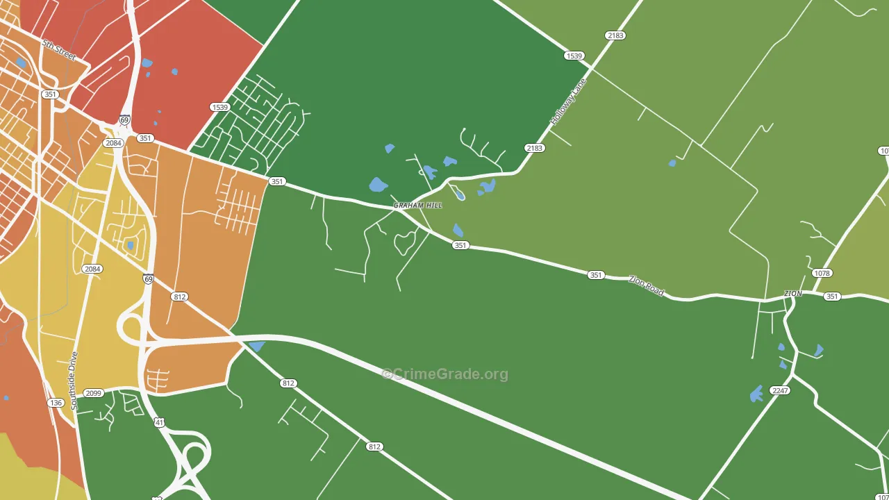Niagara, KY Map of Vandalism Rates