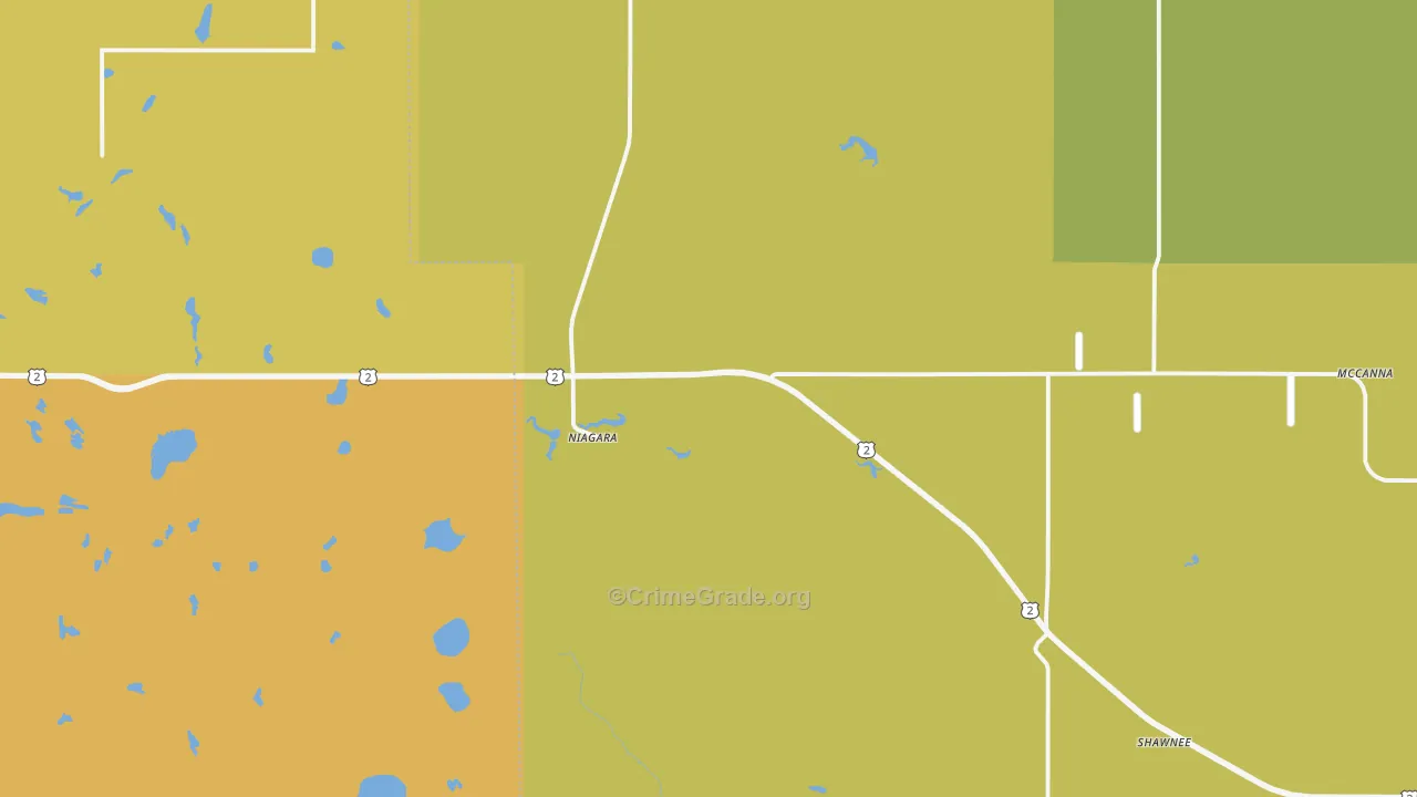Niagara, ND Map of Vandalism Rates