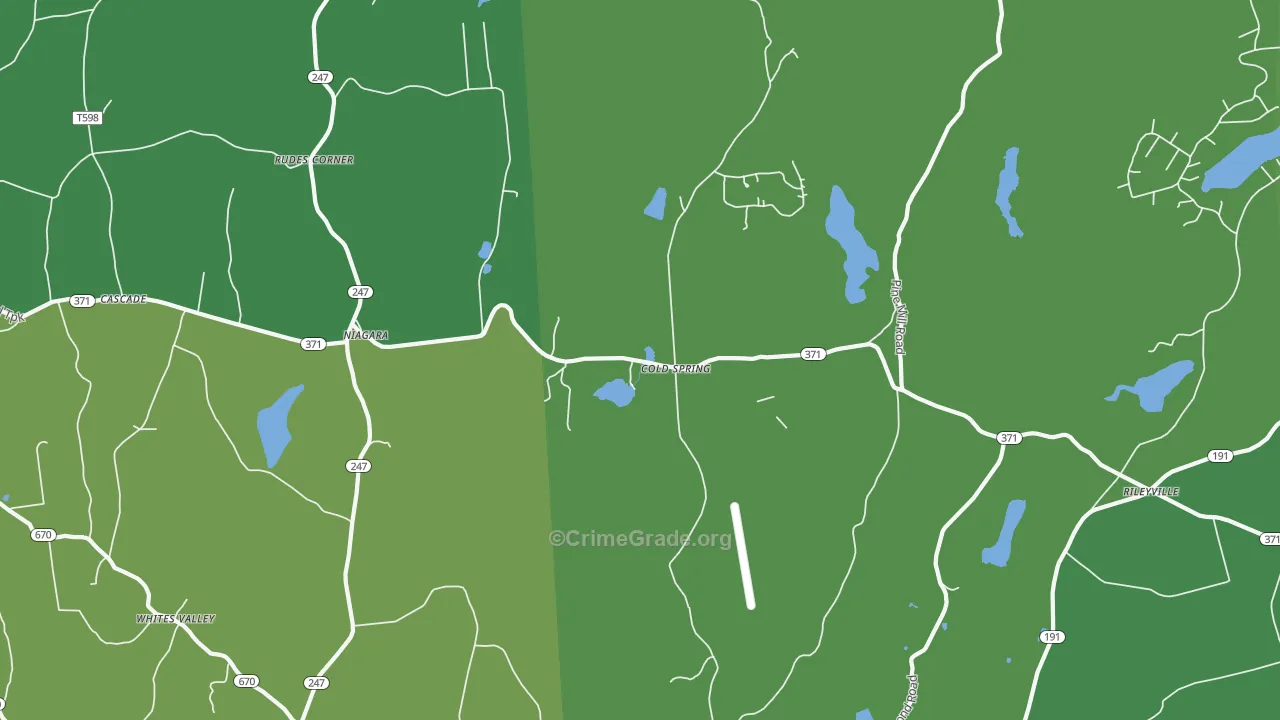Niagara, PA Map of Vandalism Rates