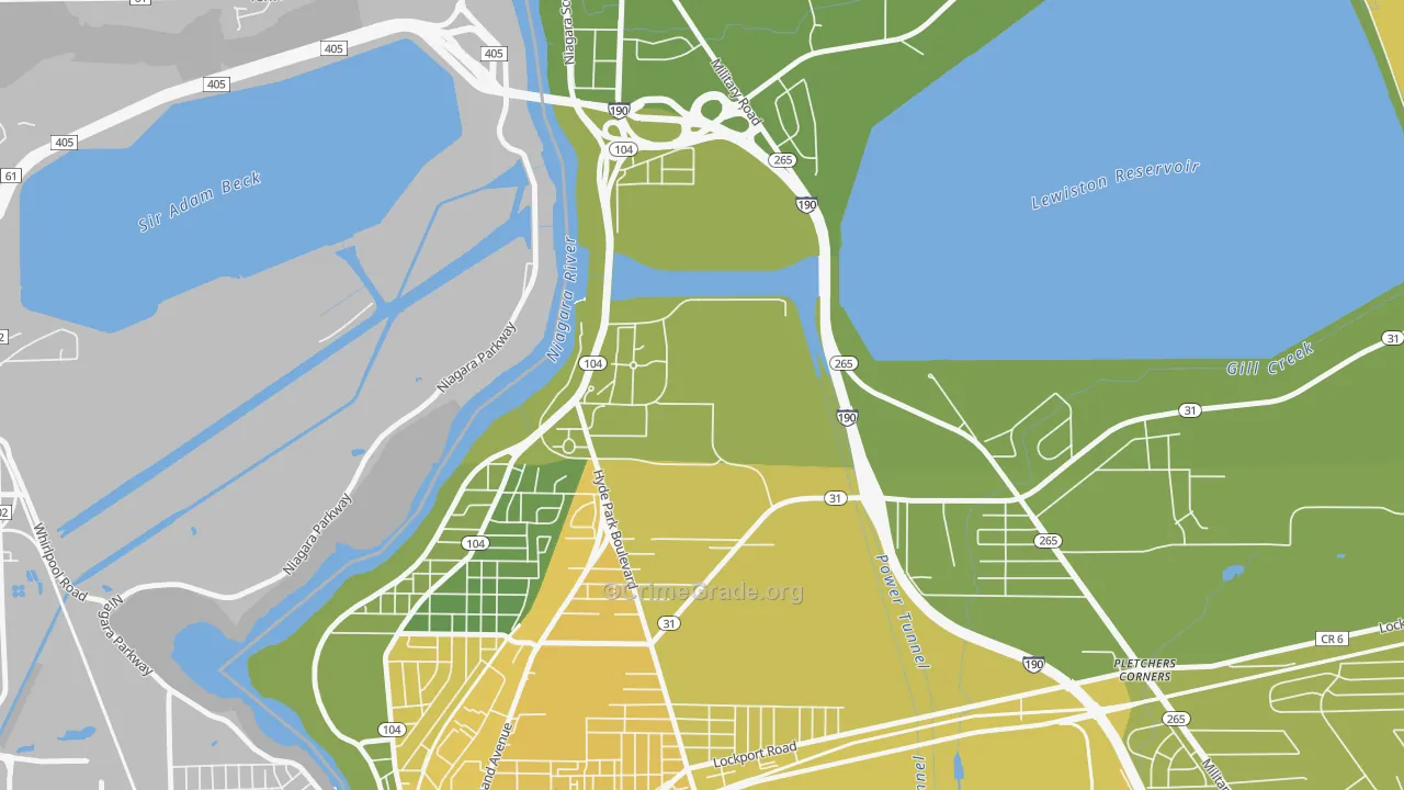 Niagara University, NY Map of Vandalism Rates