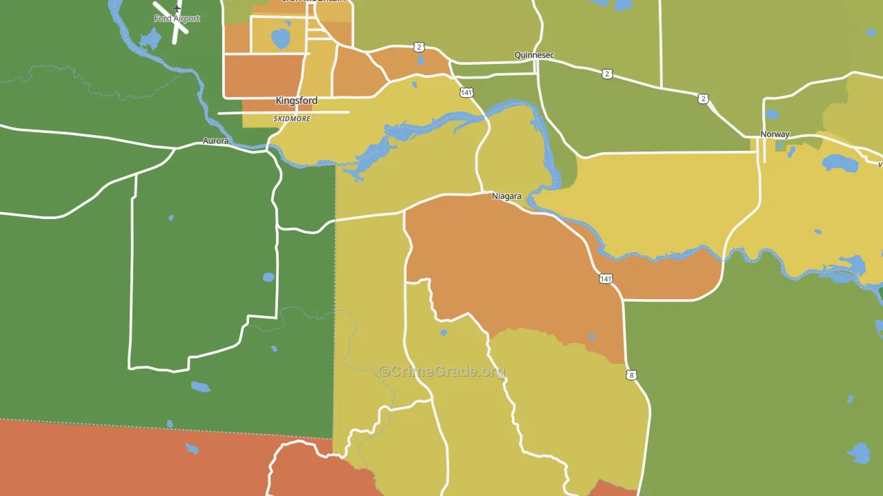 Niagara, WI Map of Vandalism Rates