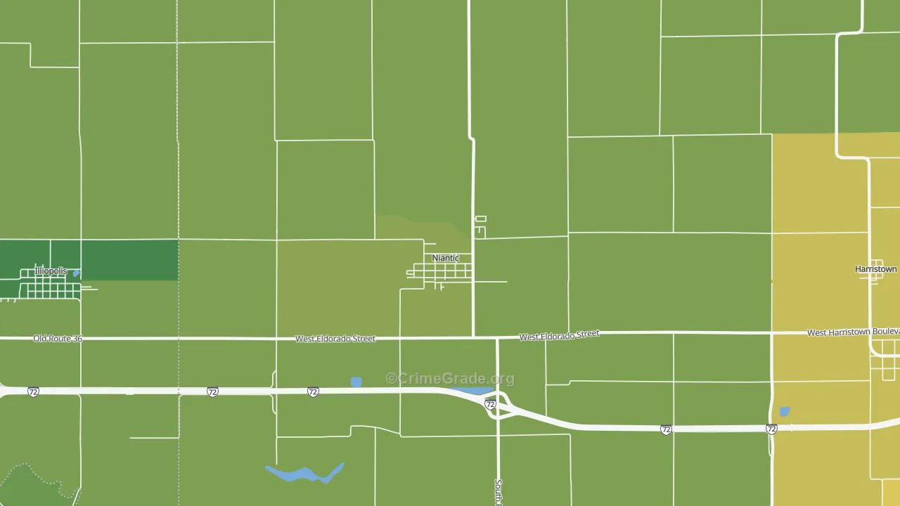 Niantic, IL Map of Vandalism Rates