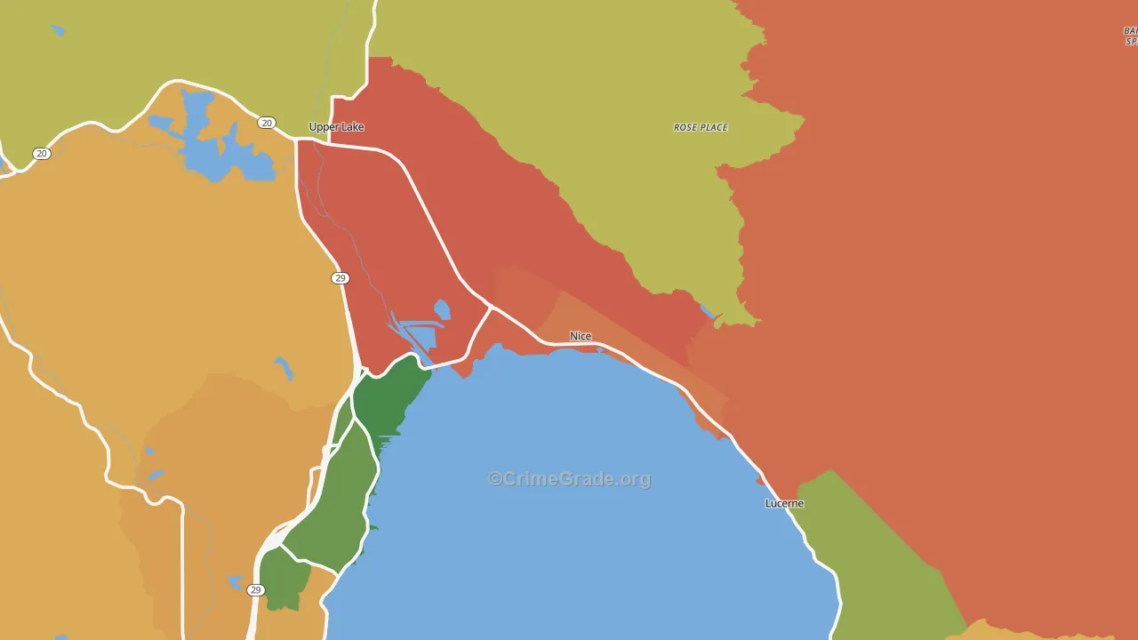 Nice, CA Map of Vandalism Rates