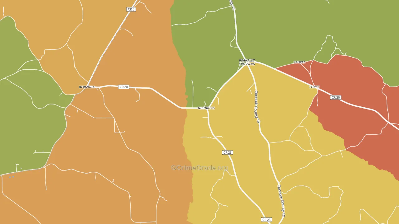 Nichburg, AL Map of Vandalism Rates