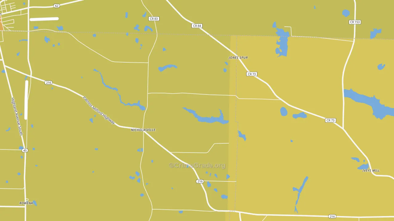 Nicholasville, GA Map of Vandalism Rates