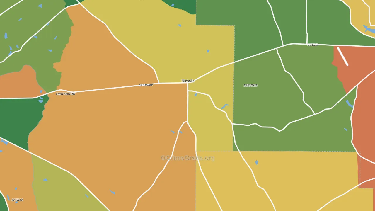 Nicholls, GA Map of Vandalism Rates