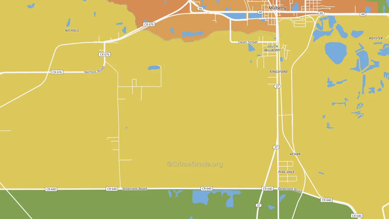 Nichols, FL Map of Vandalism Rates