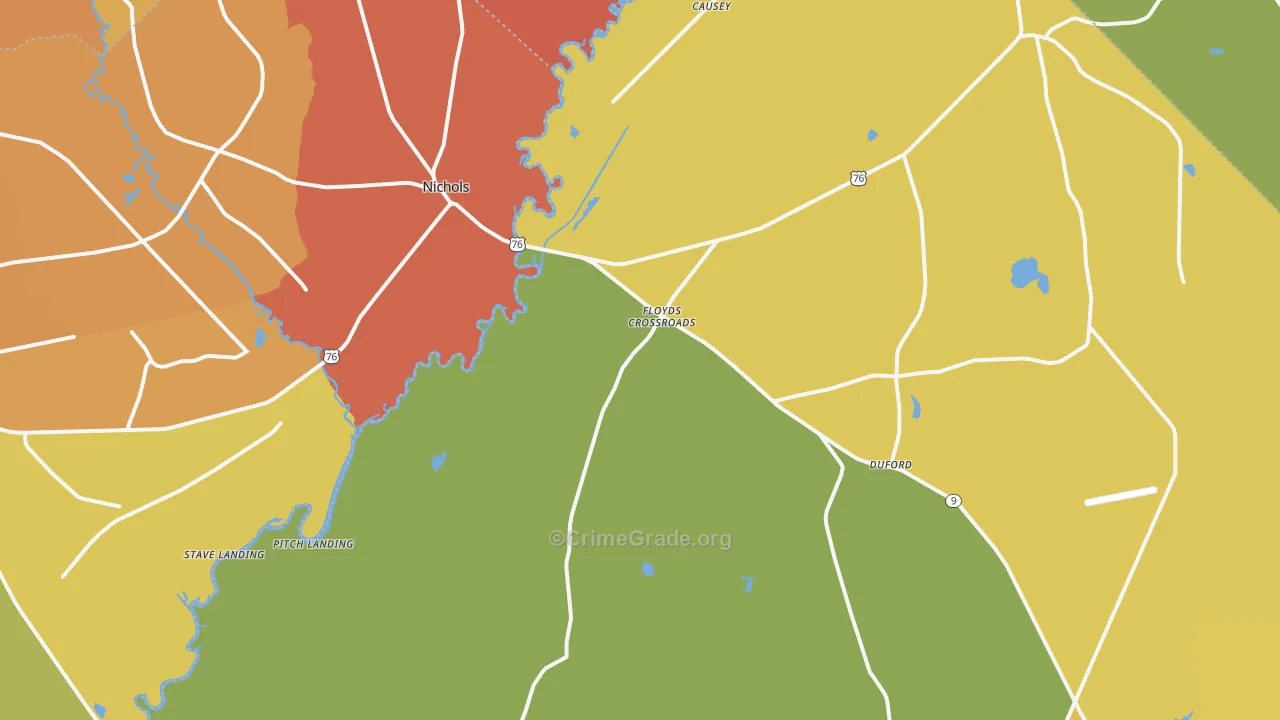 Nichols, SC Map of Vandalism Rates
