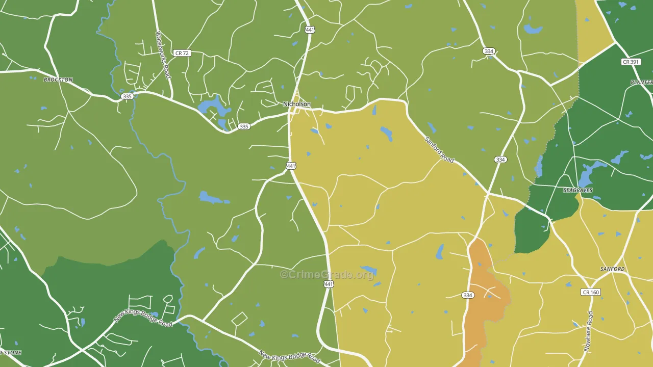 Nicholson, GA Map of Vandalism Rates