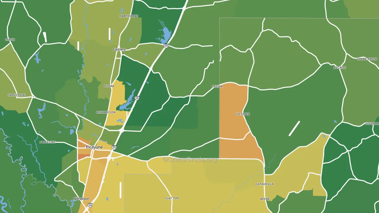 Nicholson, MS Map of Vandalism Rates