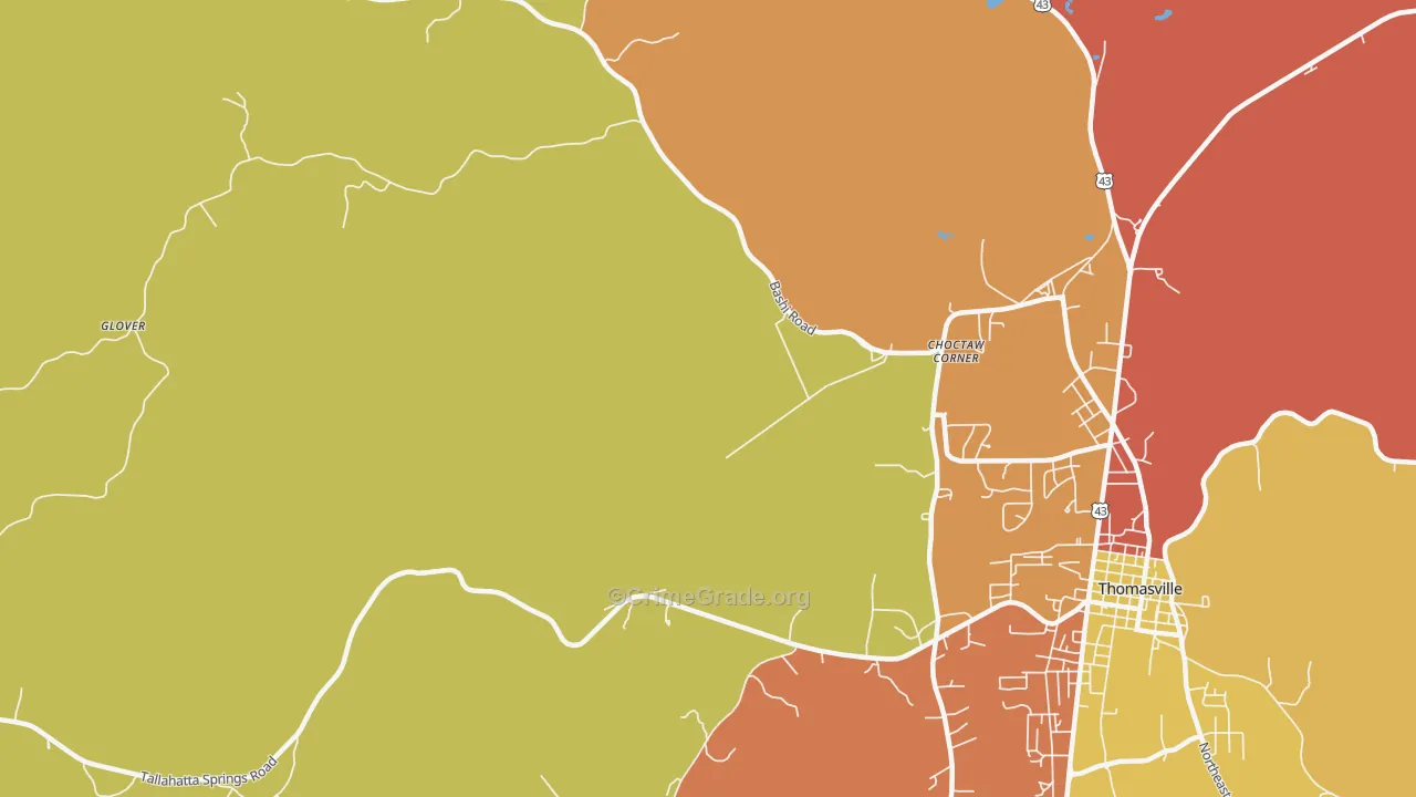 Nicholsville, AL Map of Vandalism Rates