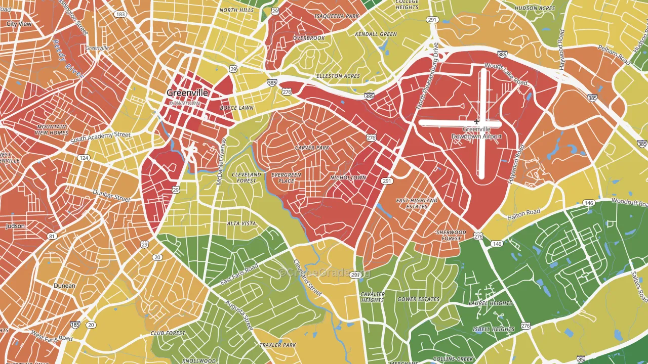 Nicholtown, Greenville, SC Map of Vandalism Rates