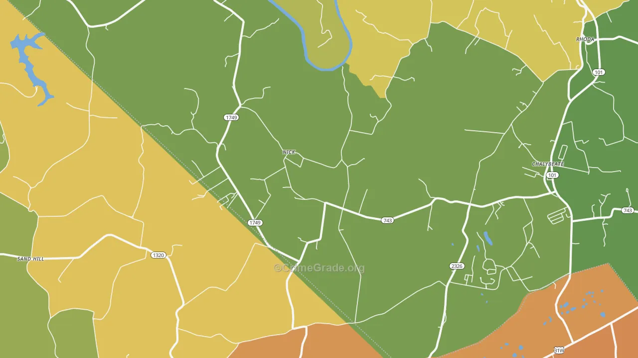Nick, KY Map of Vandalism Rates