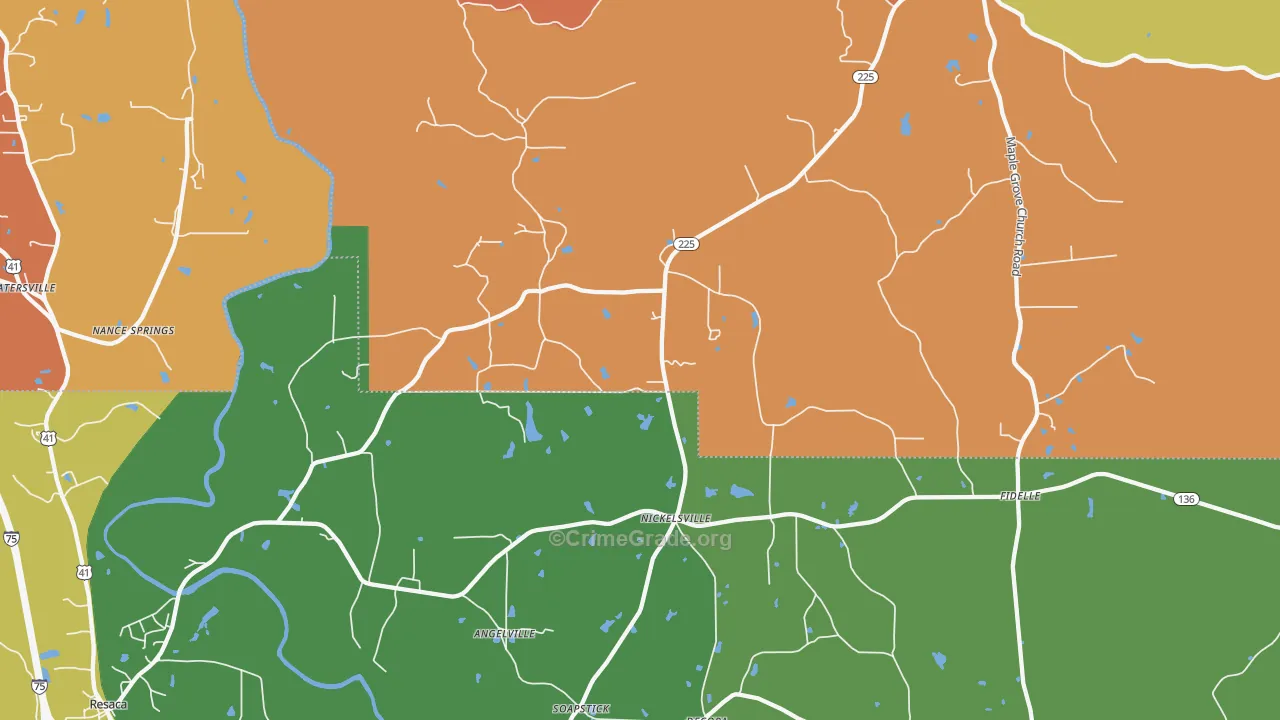 Nickelsville, GA Map of Vandalism Rates
