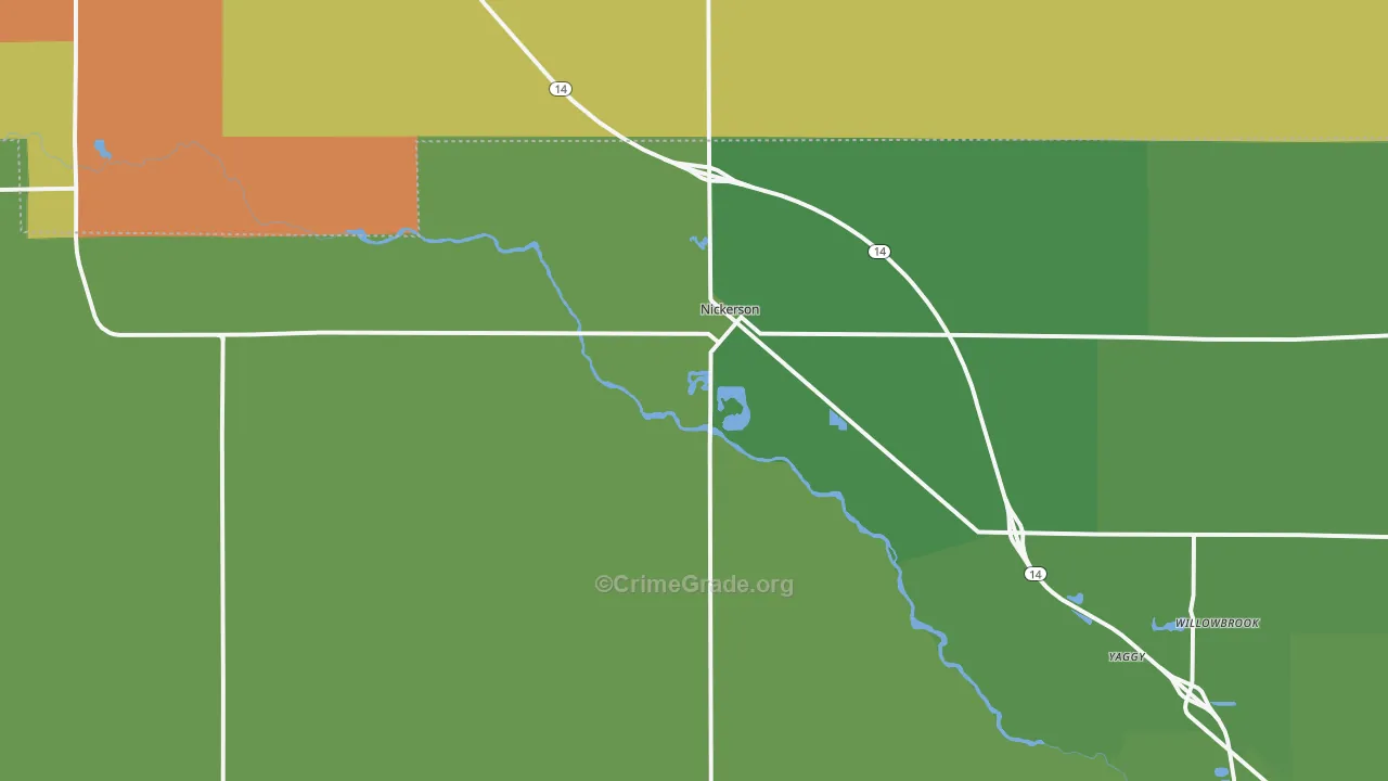 Nickerson, KS Map of Vandalism Rates