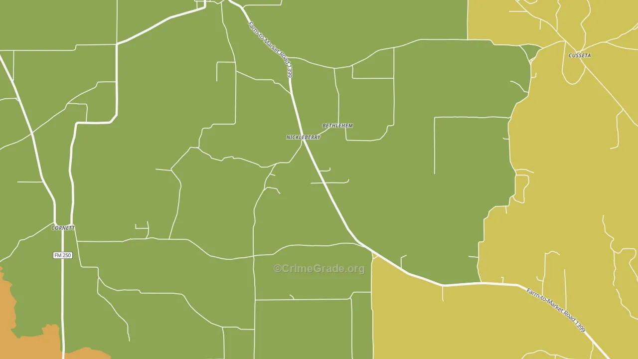 Nickleberry, TX Map of Vandalism Rates