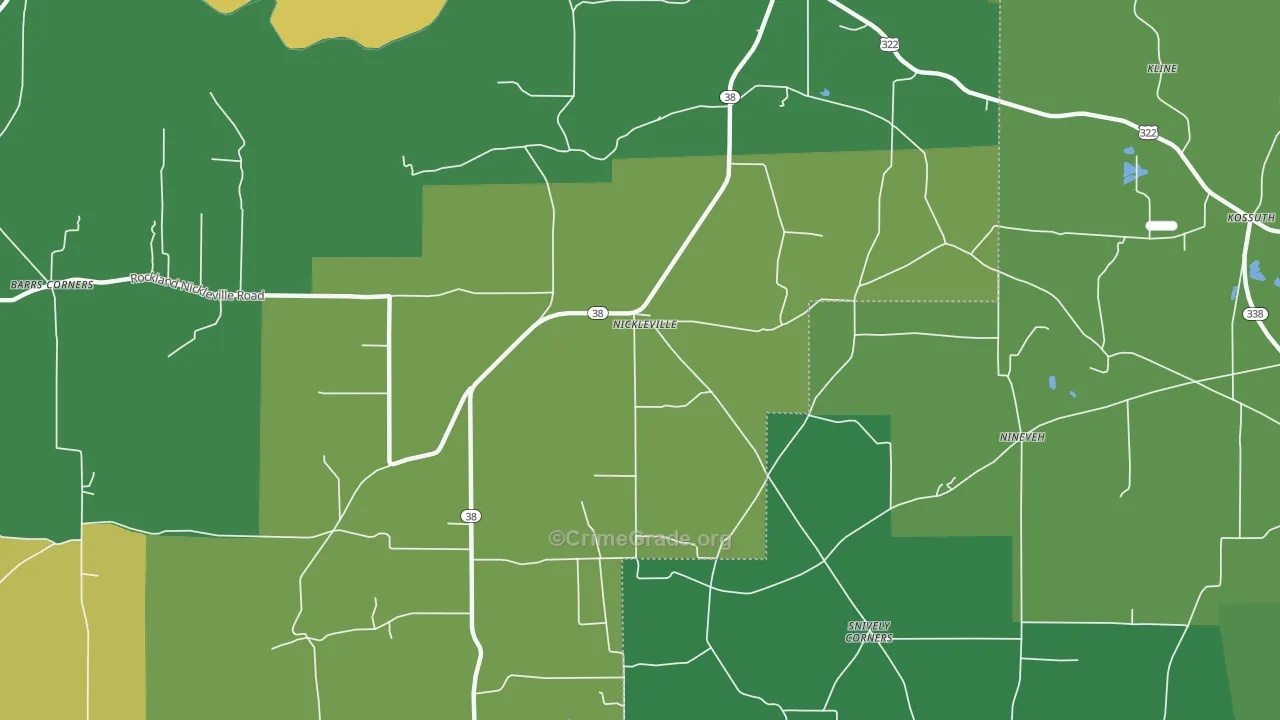 Nickleville, PA Map of Vandalism Rates