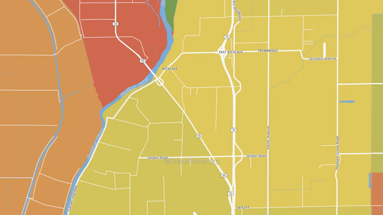 Nicolaus, CA Map of Vandalism Rates