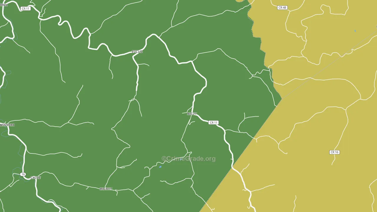 Nicut, WV Map of Vandalism Rates