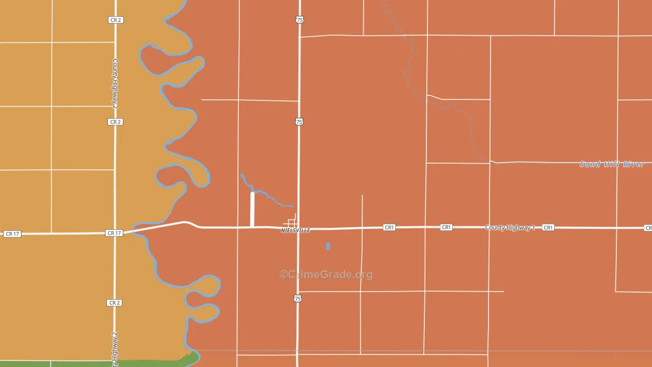 Nielsville, MN Map of Vandalism Rates