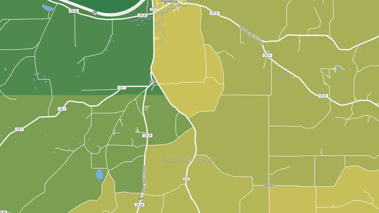Nile, NY Map of Vandalism Rates