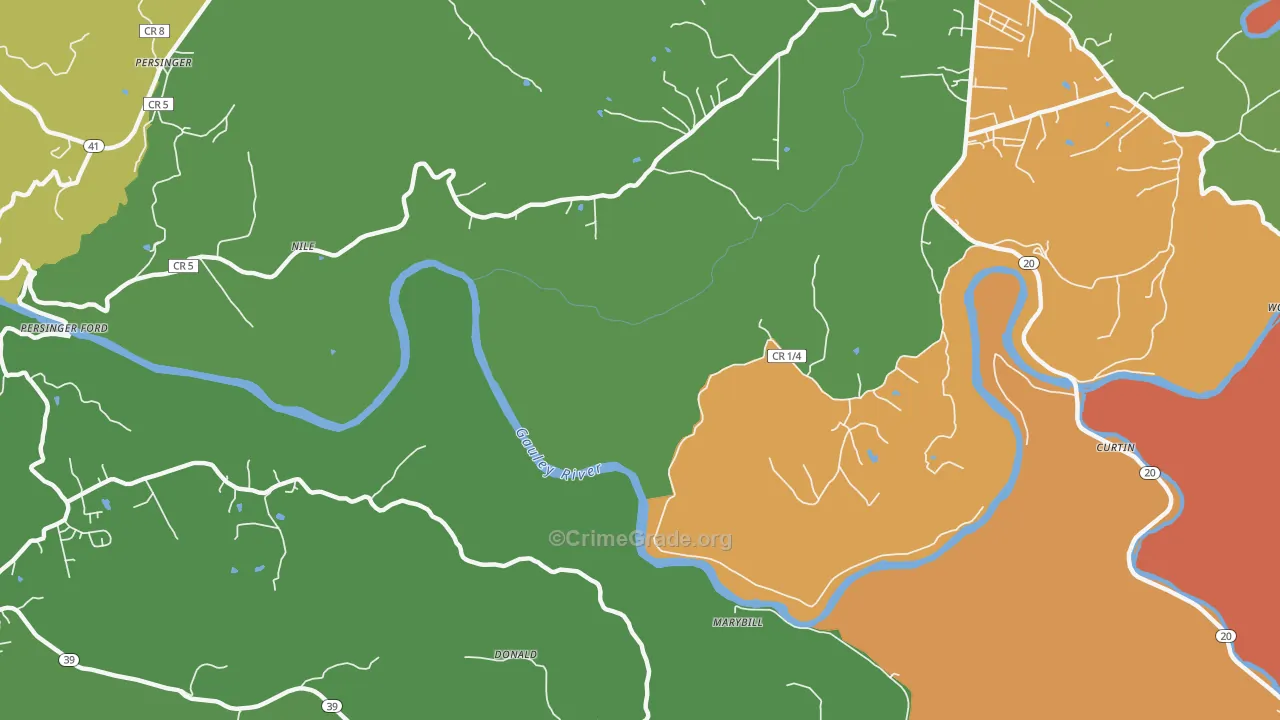 Nile, WV Map of Vandalism Rates