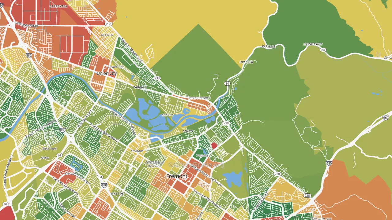 Niles Junction, Fremont, CA Map of Vandalism Rates