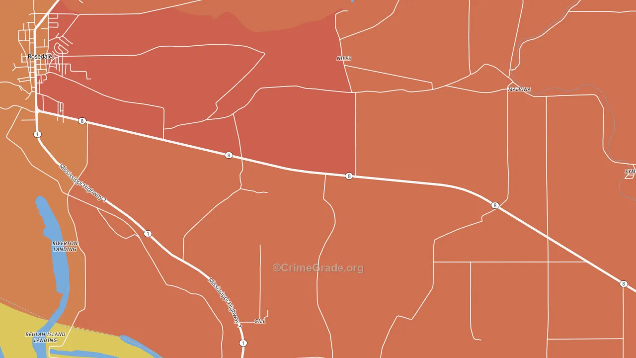 Niles, MS Map of Vandalism Rates
