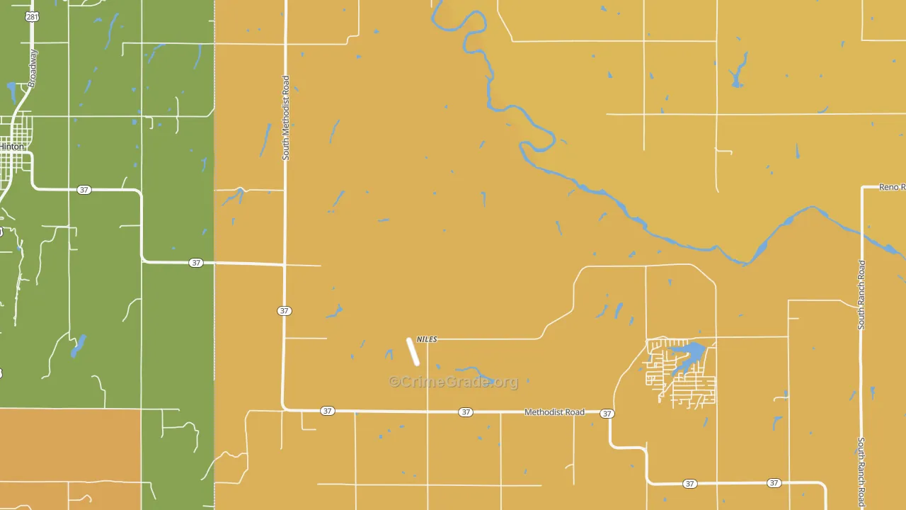Niles, OK Map of Vandalism Rates