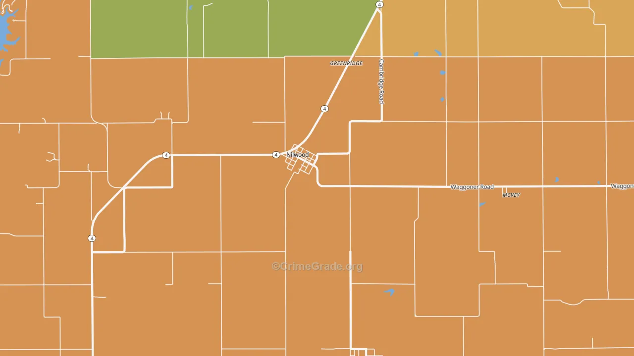 Nilwood, IL Map of Vandalism Rates