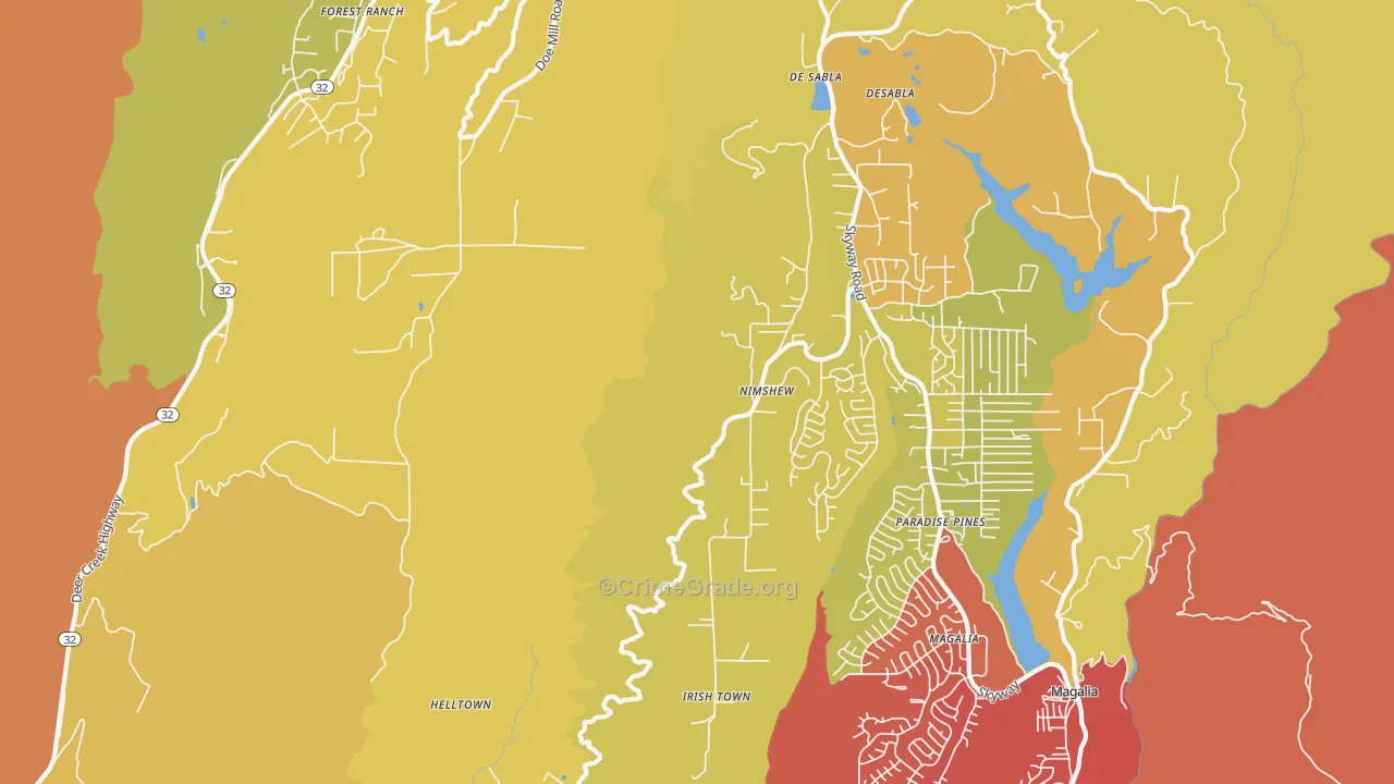 Nimshew, CA Map of Vandalism Rates