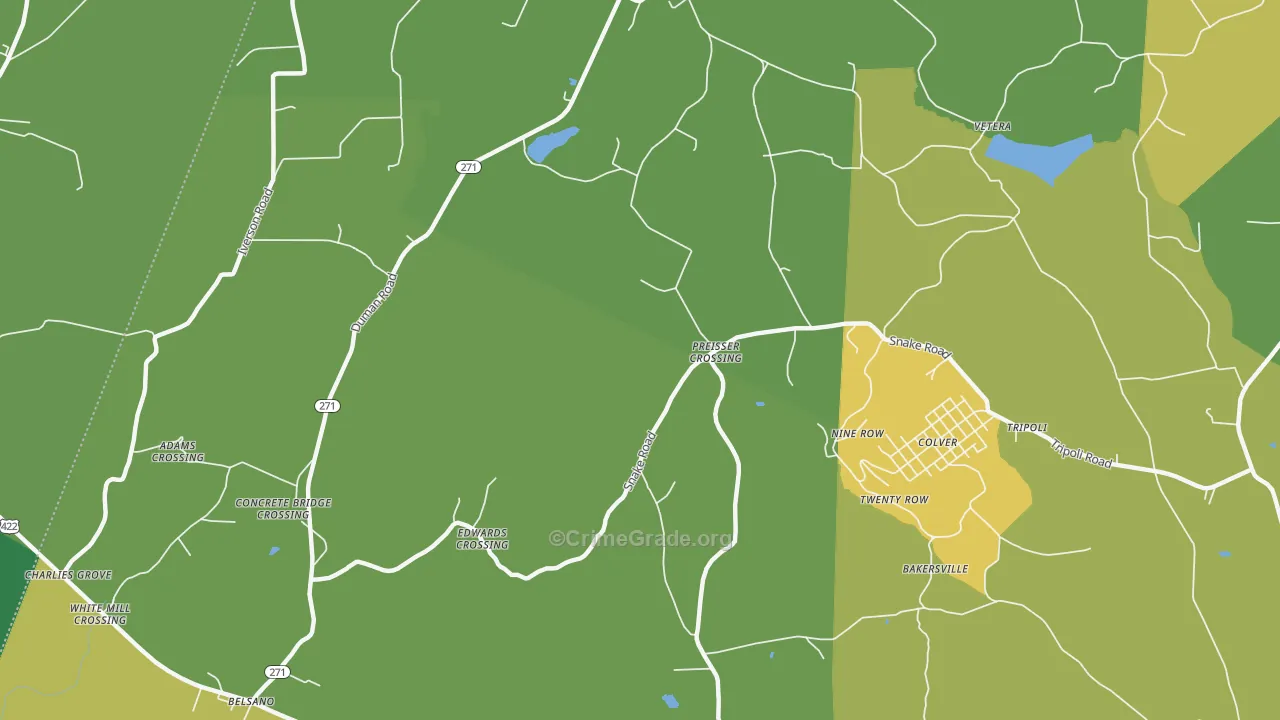 Nine Row, PA Map of Vandalism Rates