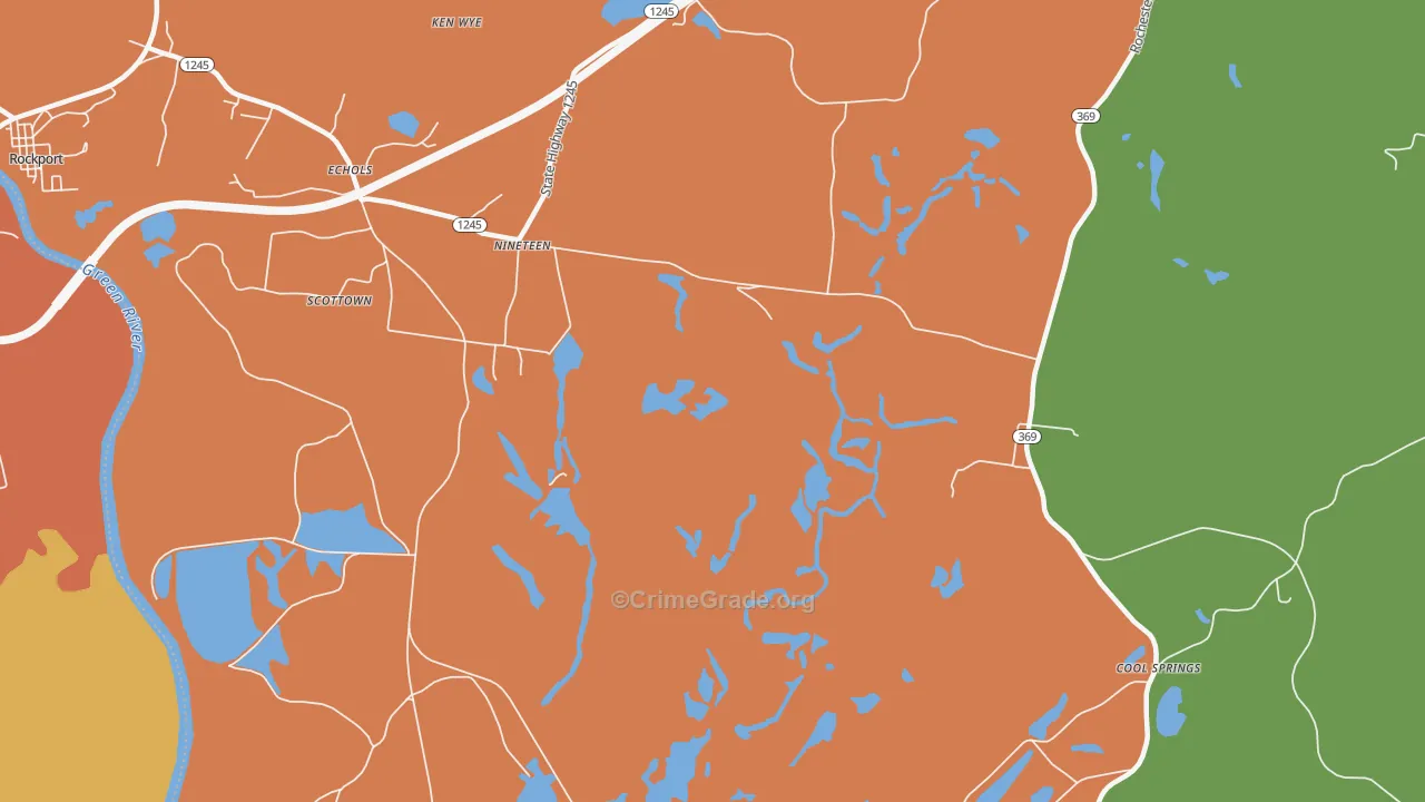 Nineteen, KY Map of Vandalism Rates