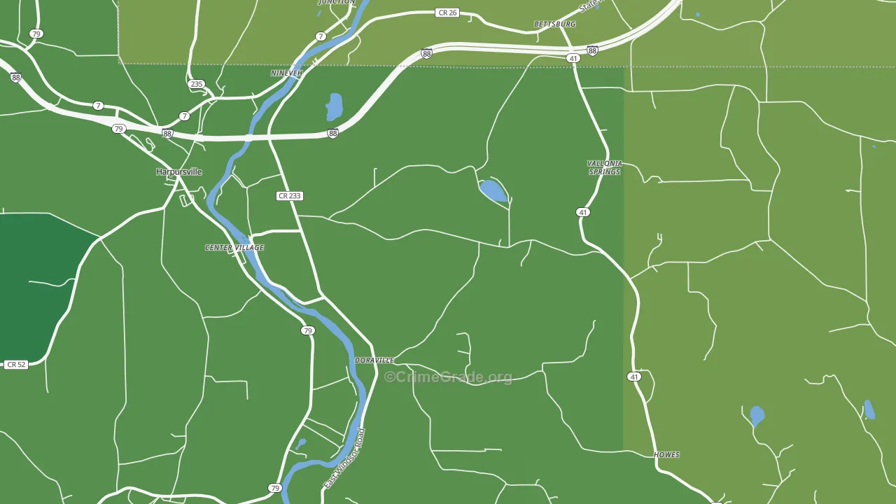Nineveh, NY Map of Vandalism Rates