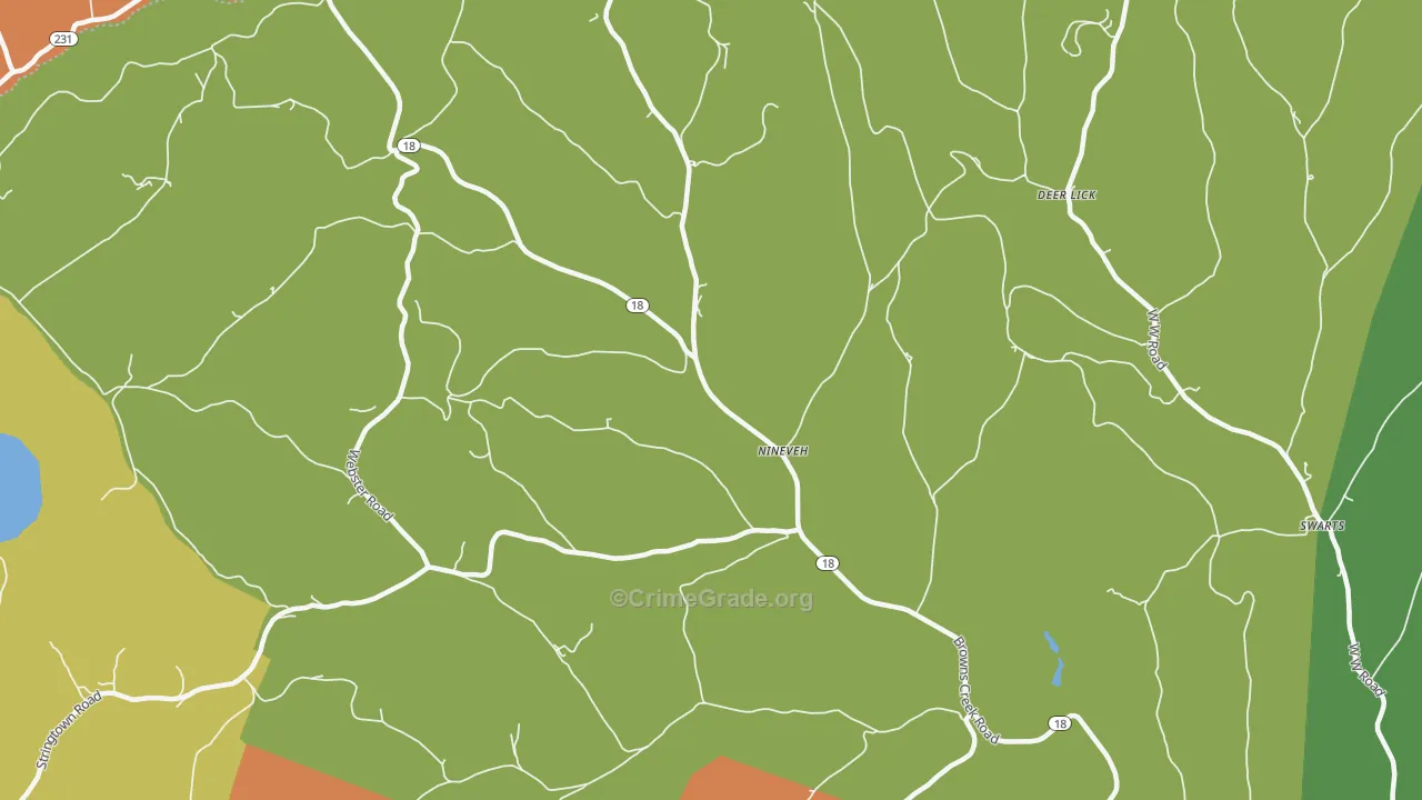 Nineveh, PA Map of Vandalism Rates