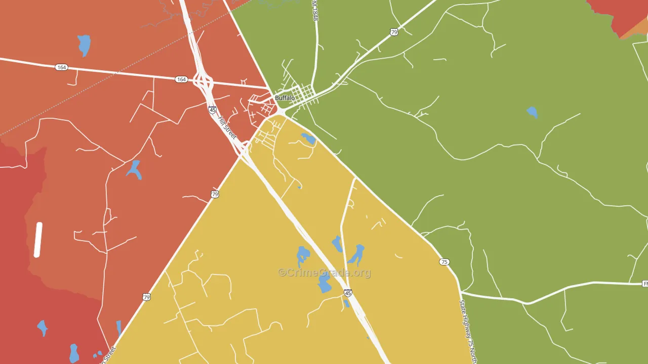 Nineveh, TX Map of Vandalism Rates