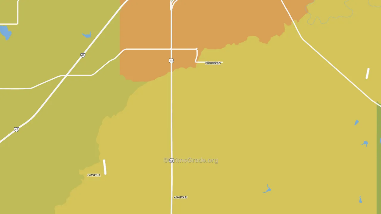 Ninnekah, OK Map of Vandalism Rates