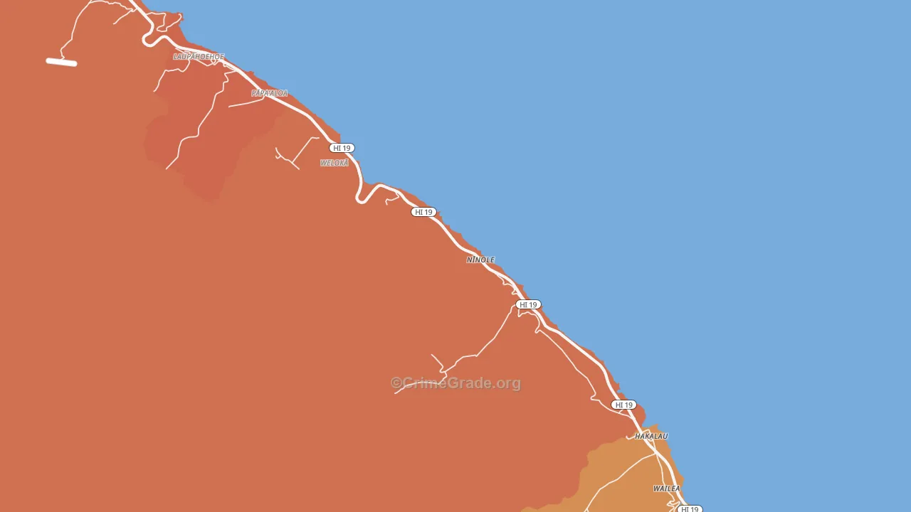Ninole, HI Map of Vandalism Rates