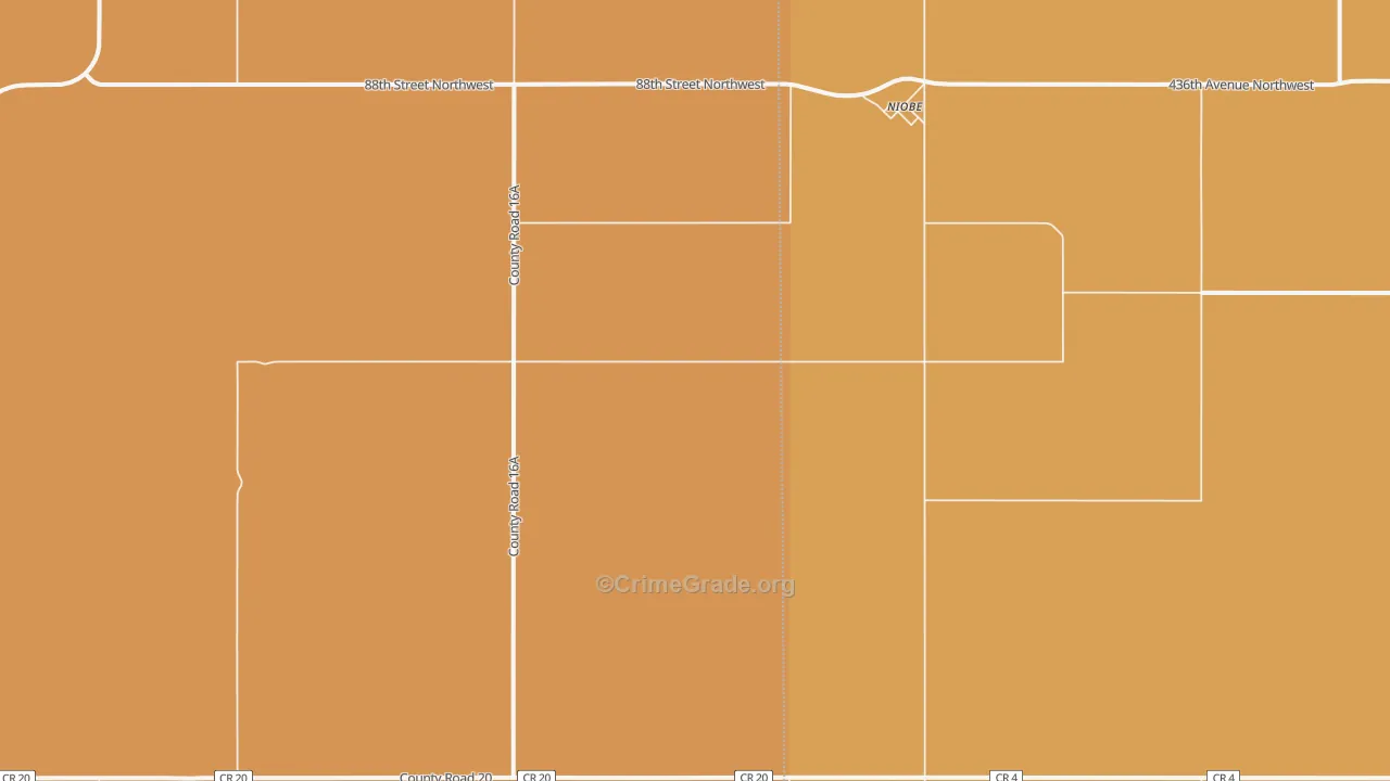 Niobe, ND Map of Vandalism Rates