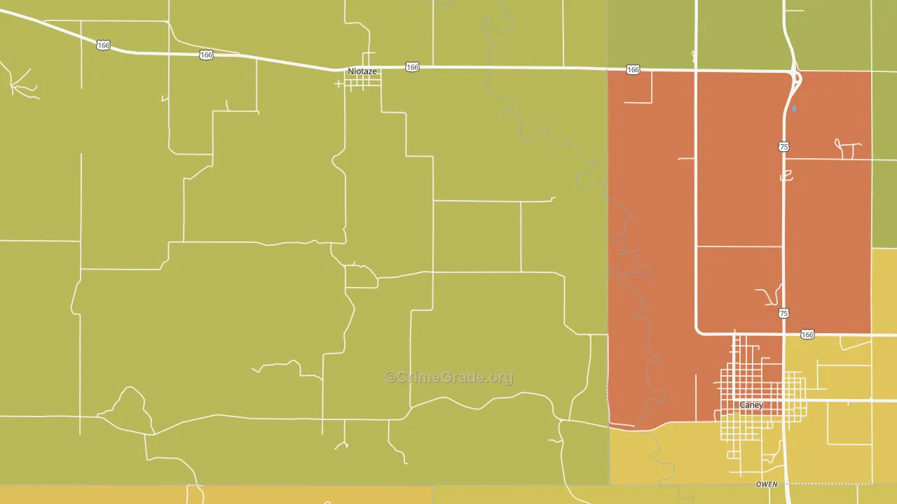 Niotaze, KS Map of Vandalism Rates