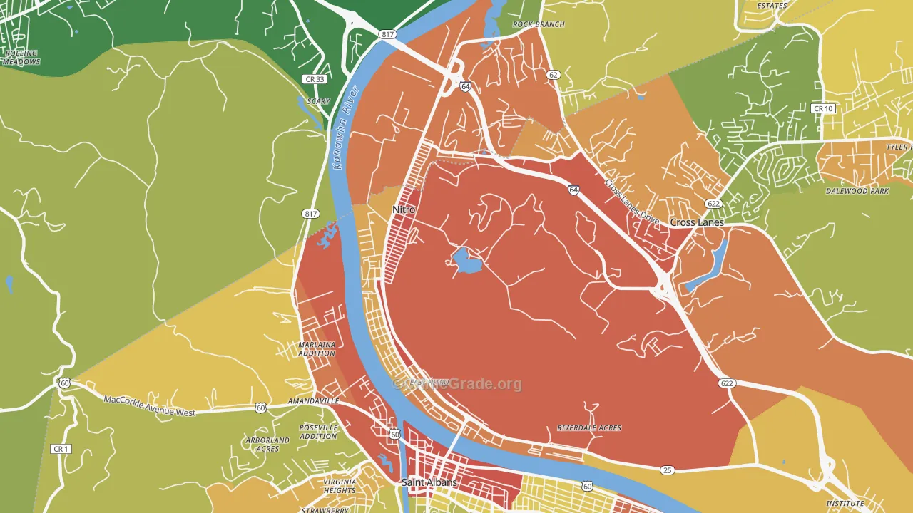 Nitro, WV Map of Vandalism Rates