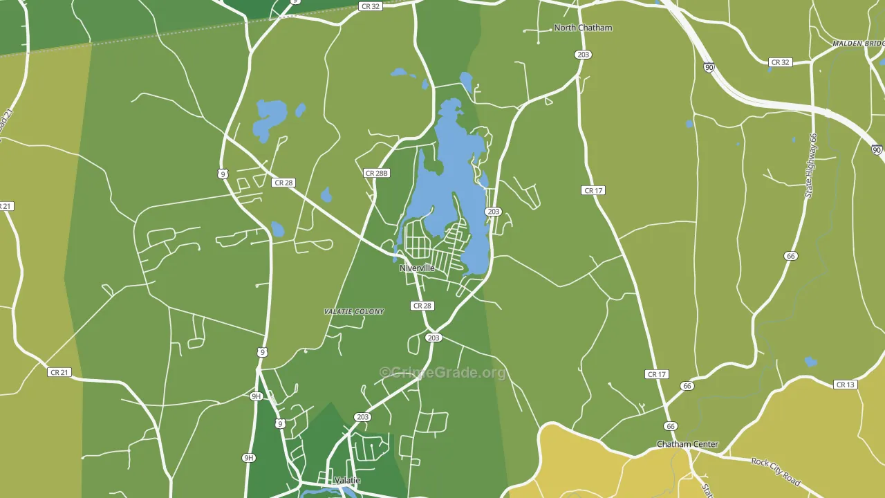 Niverville, NY Map of Vandalism Rates