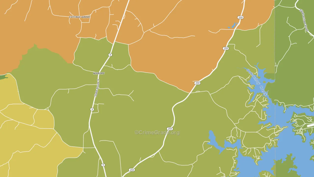 Nixburg, AL Map of Vandalism Rates