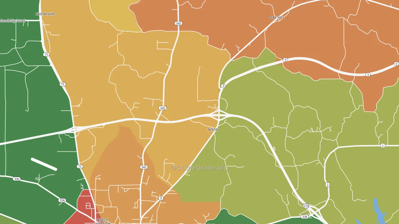Nixon, MS Map of Vandalism Rates